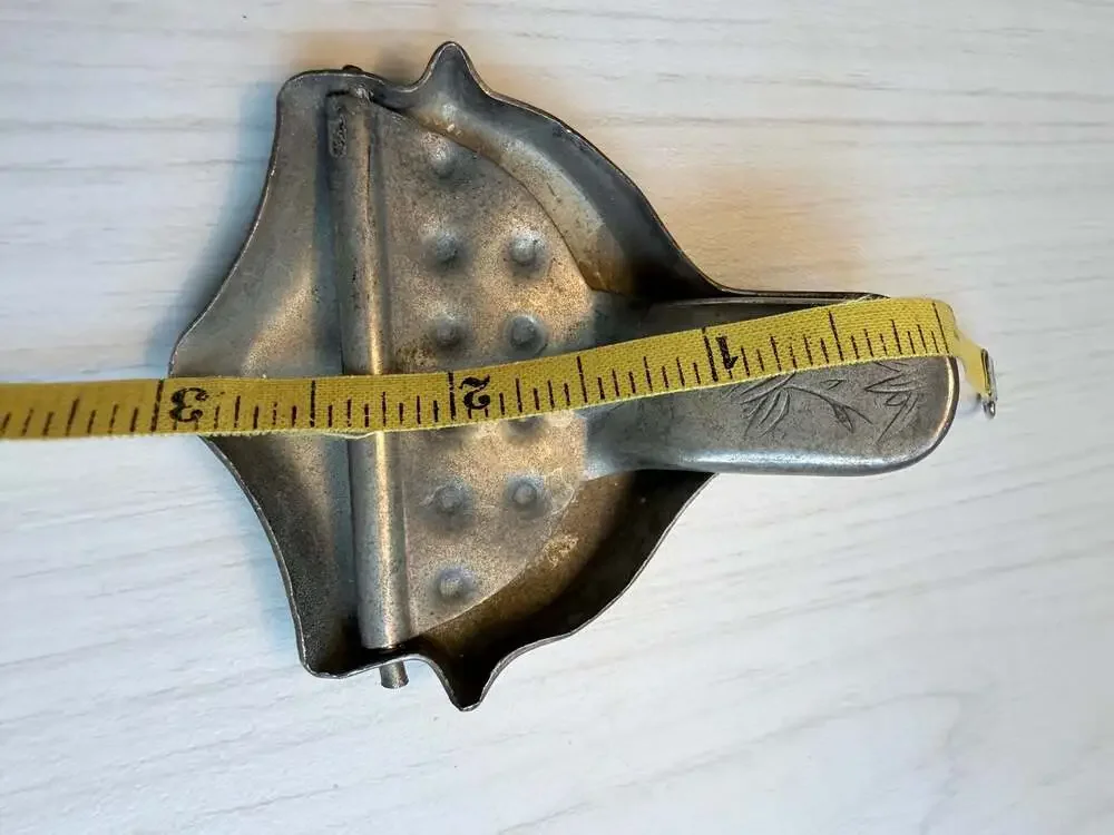 Vintage Made in Hong Kong Silverplated Lemon Lime Tea Bag Squeezer with Bamboo H